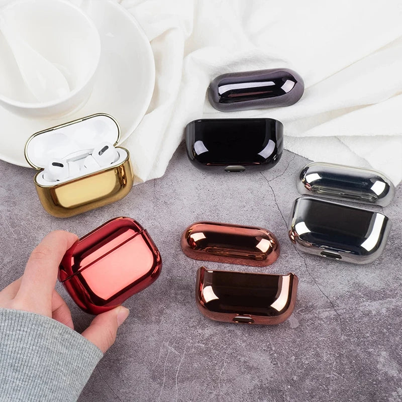 For AirPods Pro 2 Case Electroplated Gold Earphone Case For Apple AirPods Pro 2 1 3 Case Plating Cover For AirPods 3 Pro 2 funds