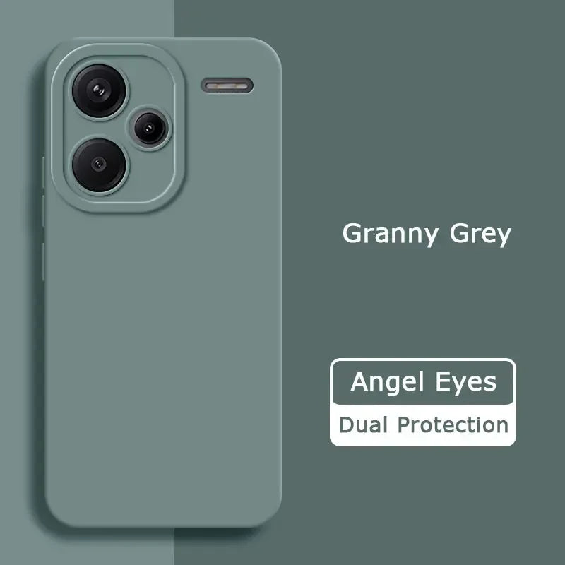 Luxury Angel Eyes Square Liquid Silicone Case Cover for Redmi Note 13 Pro Plus 5G Soft Mobile Phone Bags Note13 13Pro 13ProPlus