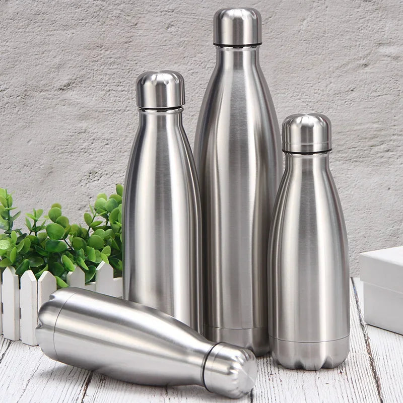 Stainless Steel Water Bottle 1 Liter Free Shipping Items, Drink Bottle for Sport Travel Cups,  500 750 1000ml Water Bottles