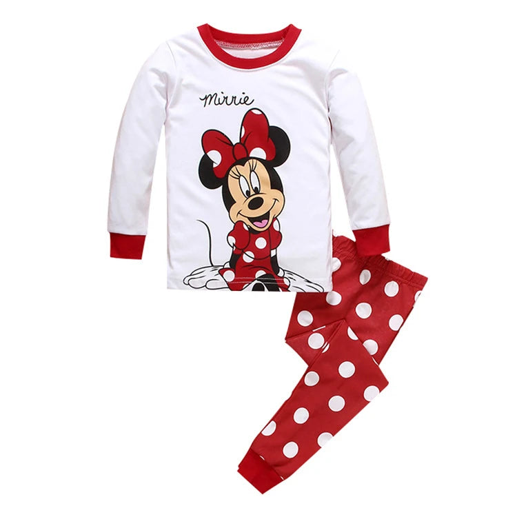 Spring Autumn Girls Minnie Children's Clothing Sets Sleepwear Thanksgiving Nighty Clothes Kids Pajamas Set Baby Girls Pyjamas