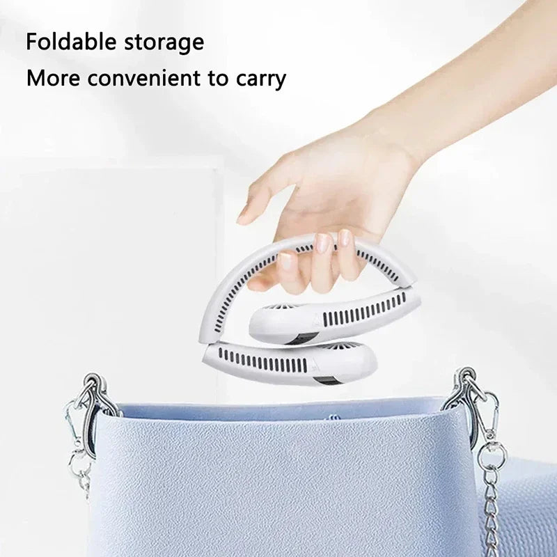 Xiaomi New Portable Hanging Neck Fan Smart RC Foldable Summer Air Cooling 5000mAh USB Rechargeable Bladeless Mute Fan