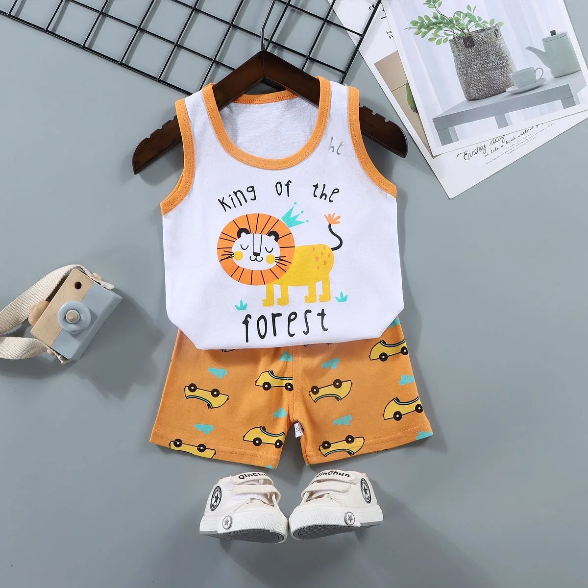 Children Sets Kids Vest Suit 2PCS Set Summer Cotton T-Shirt Girl Shorts Clothes Children Boys Girls Sleeveless Suit Wear Cloth