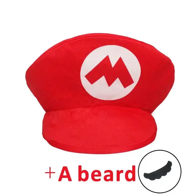 Super Mari Bros Cartoon Cosplay Hat for Kids Adult Classic Games Anime Halloween Funny Clothes Accessories Cap Chritsmas Gifts