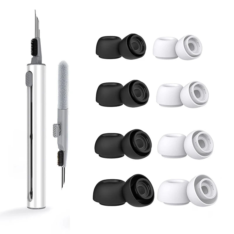 KUTOU 4 Pairs Liquid Silicone Ear Tips for Airpods Pro 1 2 Noise Reduction Pad Earplugs Ear Caps Comes with cleaning pen