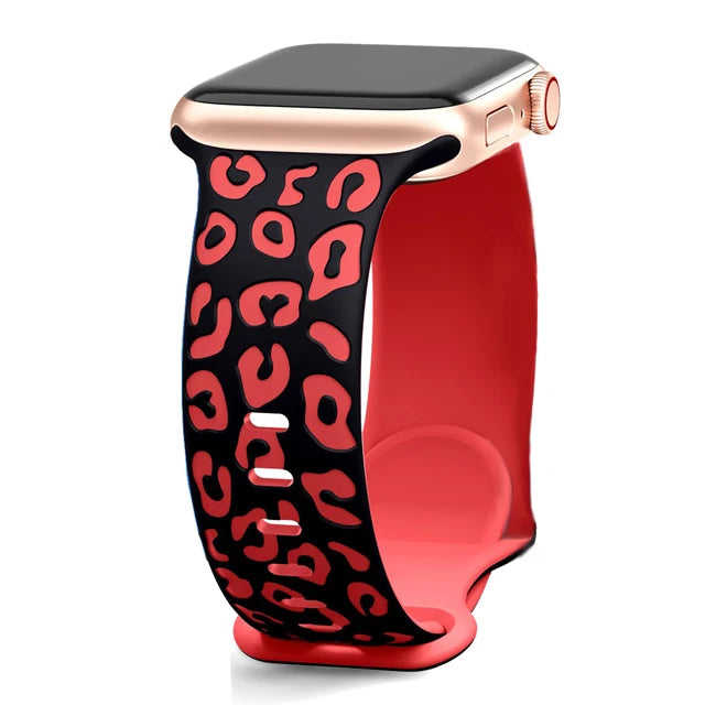 Engraved Strap For Apple Watch Band 45mm 44mm 42mm 41mm 40mm 49mm 44 mm Silicone Correa Bracelet Series 8 9 7 SE 6 5 4 3 Ultra 2