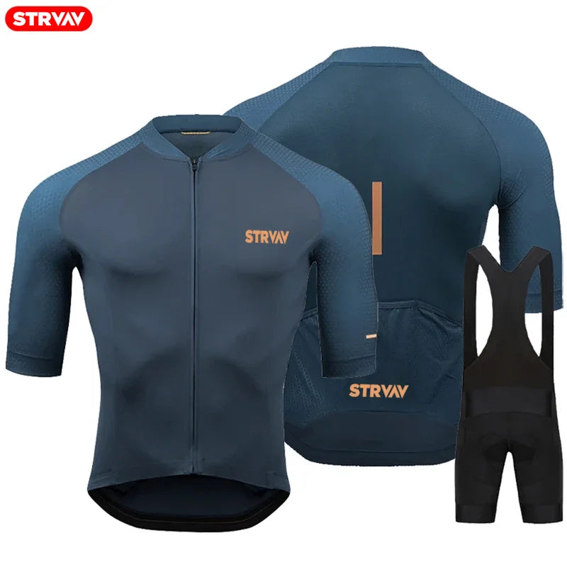 Strvav Men Summer Cycling Clothing Sets Breathable Mountain Bike Cycling Clothes Youth Ropa Ciclismo Verano Triathlon Suits