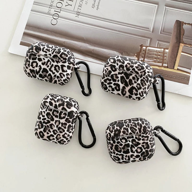 Leopard Print Earphone Case For Airpods Pro 2 USB C With Hook Silicone Protective Cover For Airpods Pro 3 1 3rd Generation Shell