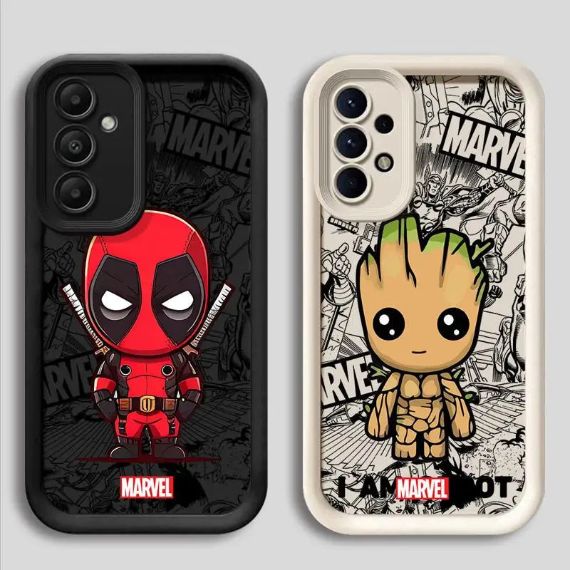 Marvel Deadpool Groot Phone Case for Samsung Galaxy A25 A35 A15 A51 A55 A51 A71 A72 A73 A52 A52s A53 A54 4G 5G Soft Copa