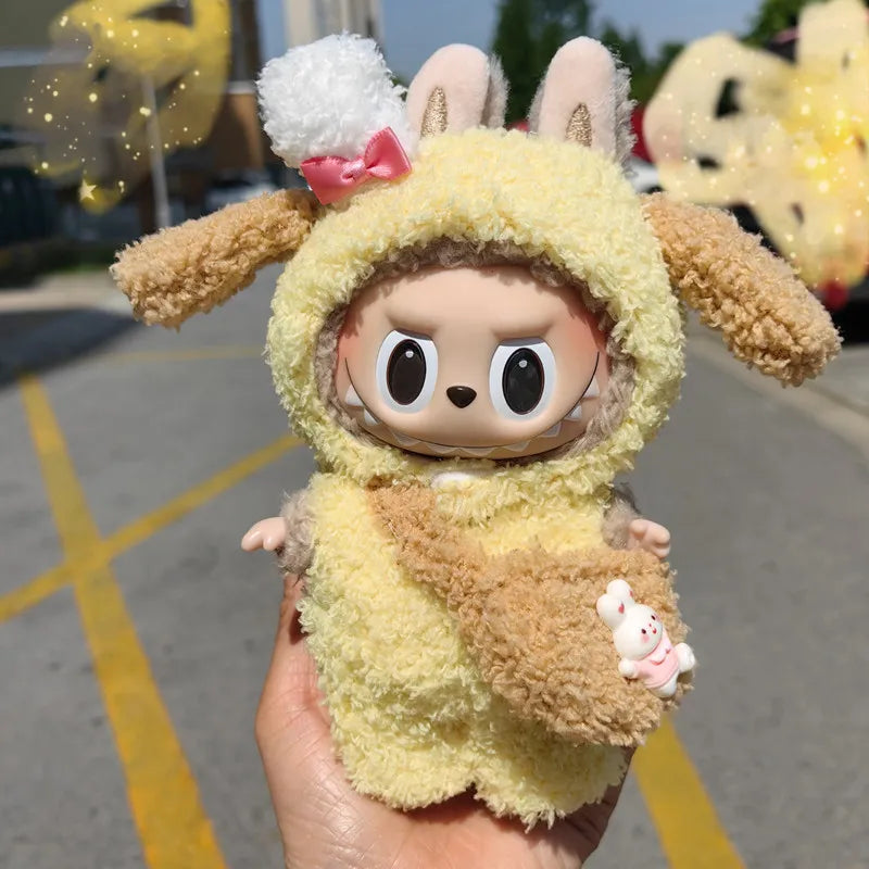 17cm Cute Mini Plush Doll'S Clothes Outfit Accessories For Korea Kpop Exo Labubu Idol Dolls Bear Jumpsuit Clothing DIY Kids Gift