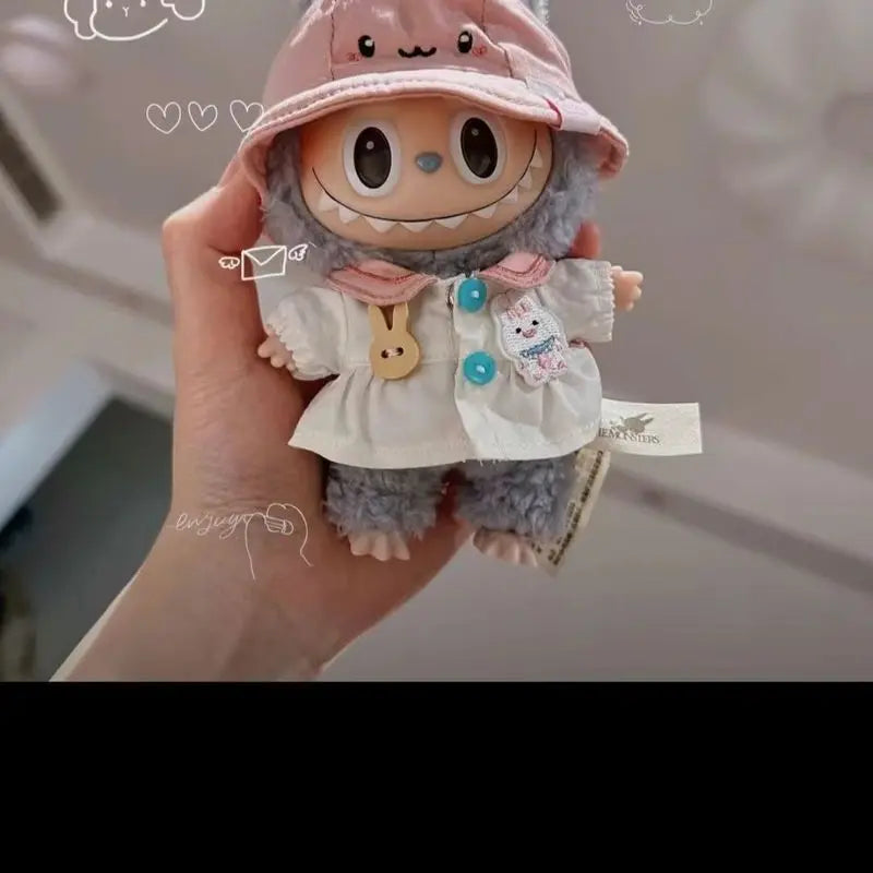 Only Skirt Hat 17cm Labubu Cute Mini Plush Doll'S Clothes Outfit Accessories Clothing Diy Kid Gift Kawaii Doll Clothes Girl Toys