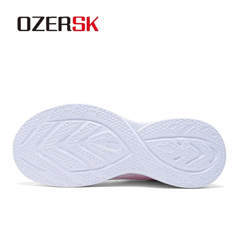 OZERSK Fashion Women Shoes Summer Mesh Breathable Lightweight Comfortable EVA Sole Lace Up Non-Slip Casual Shoes Size 35-41