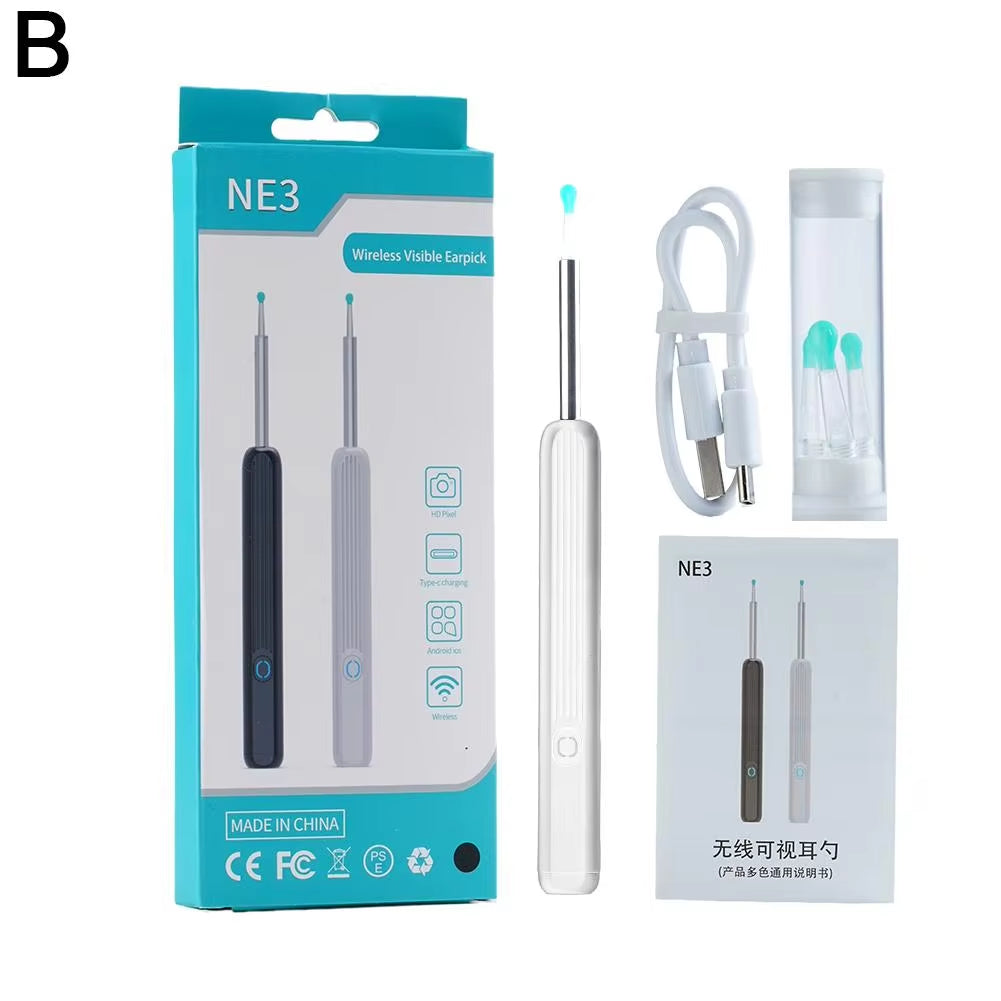 Wireless Smart Visual Ear Cleaner Otoscope Ear Wax Tool NE3 Sticks Ear Removal with Ear Camera Kit Endoscope Ear Cleaning K S3Q3