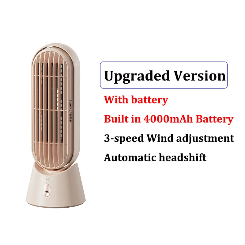 Sothing Desktop Tower Fan Bladeless Type C Mini Desk Fan Shaking Head Standard/Rechargeable Version 4000mAh Battery