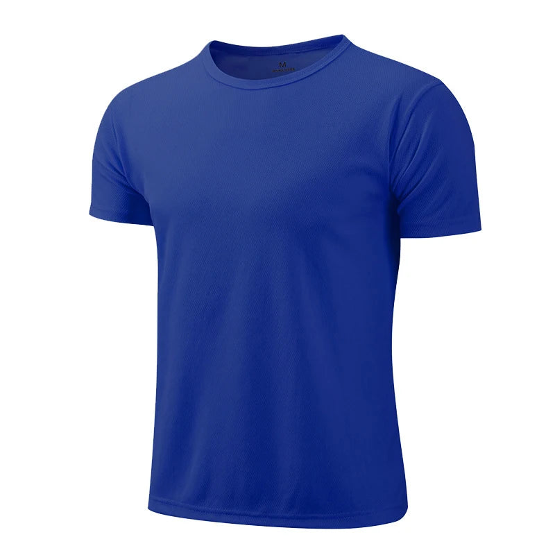 Summer T Shirt For Men Casual White T-Shirts Man Short Sleeve Top Breathable Tees Quick Dry Gym Shirt Soccer Jersey Male Clothes