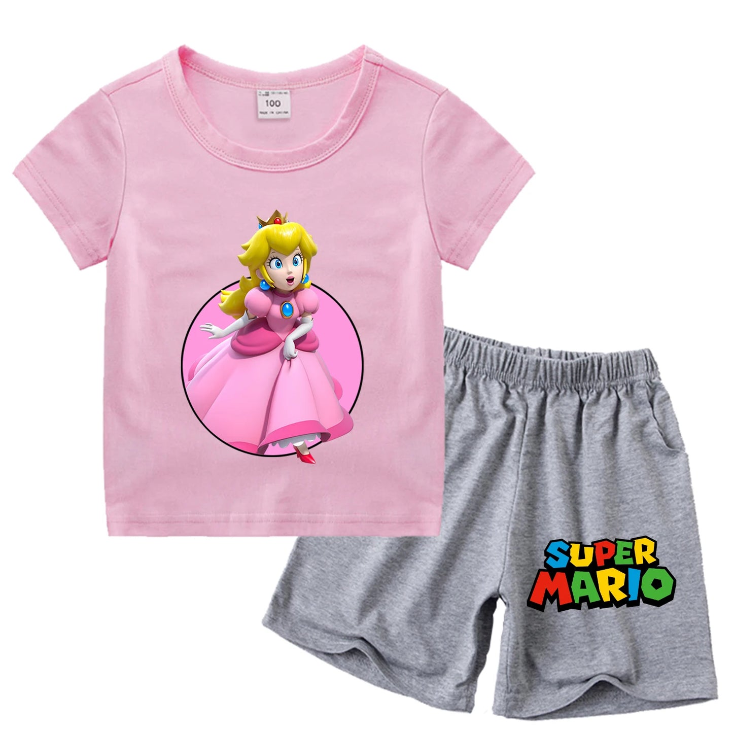 Super Mario Bros New T-shirt Suit Children Summer Cotton Tops+shorts Pants Set Cute Cartoon Pajamas Home Wear Clothes Kids Gift