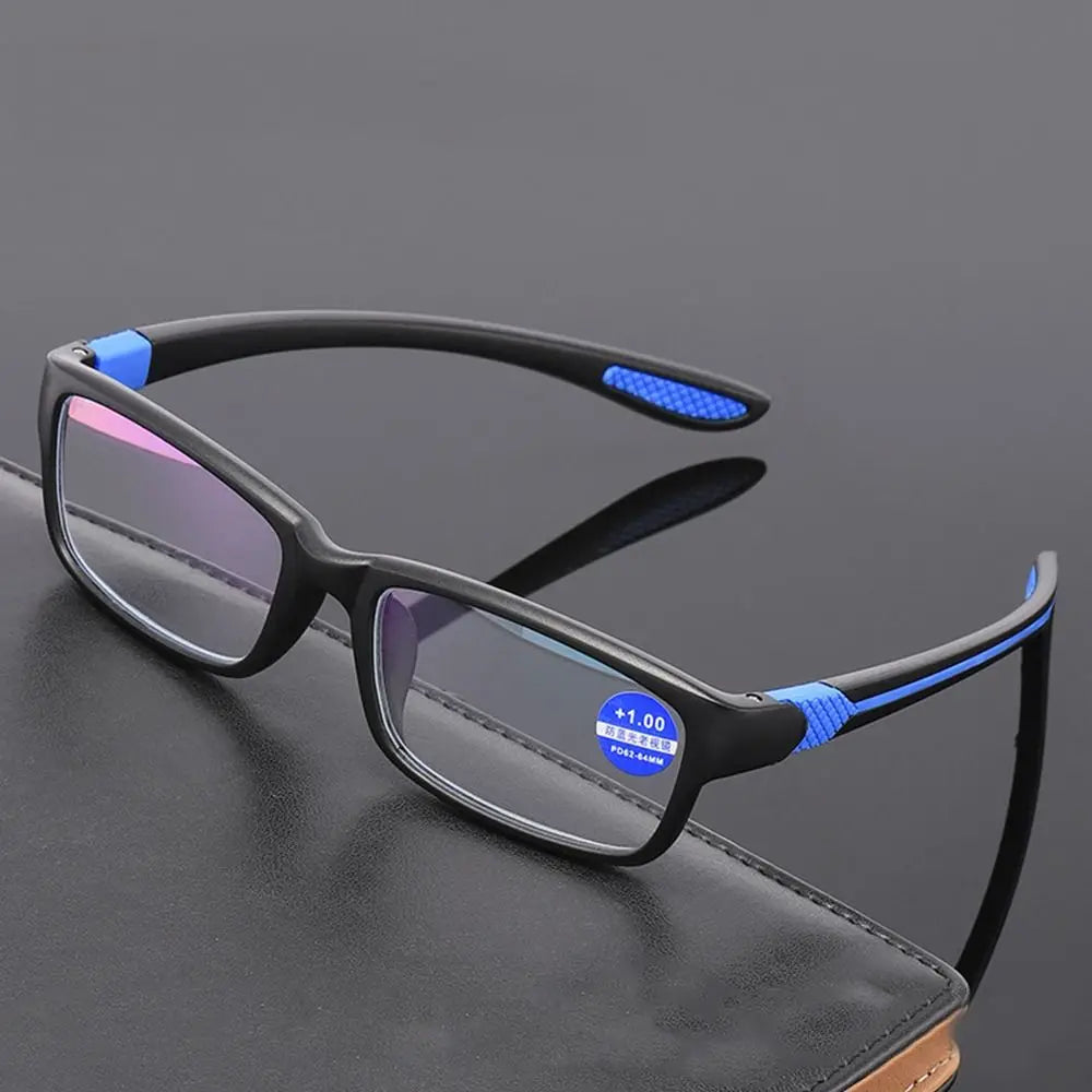 Reading Glasses Men Women Sports Anti-blue Light Reading Eyewear Black Red TR90 Frame Presbyopia Eyeglasses +100 to+400 glasses