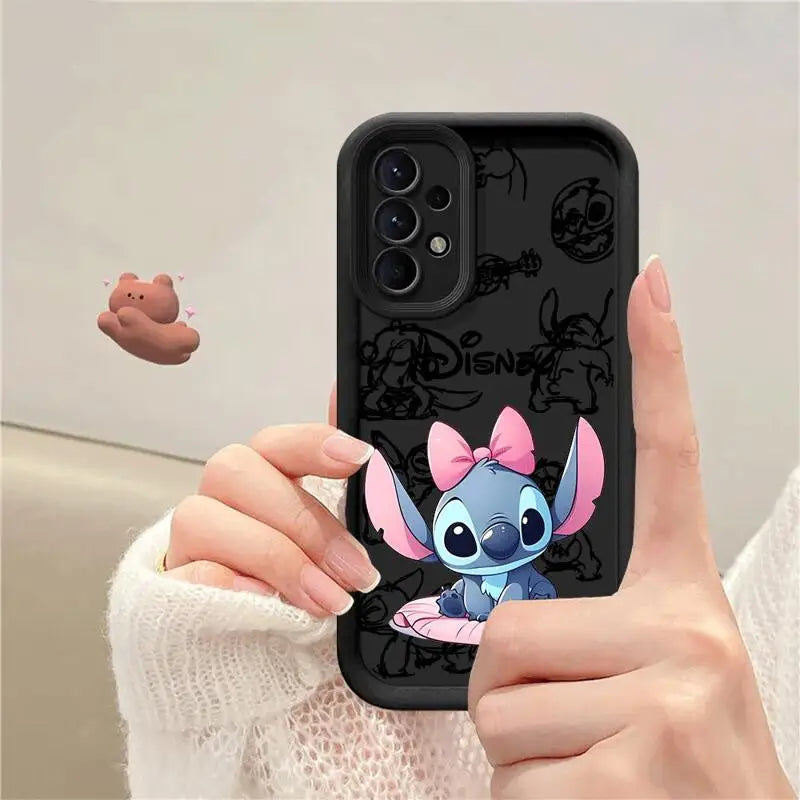 Phone Case for Samsung Galaxy A15 A25 A35 A55 A51 A71 A72 A73 A52 A52s A53 A54 5G TPU Silicone Soft Disney Stitch Cartoon