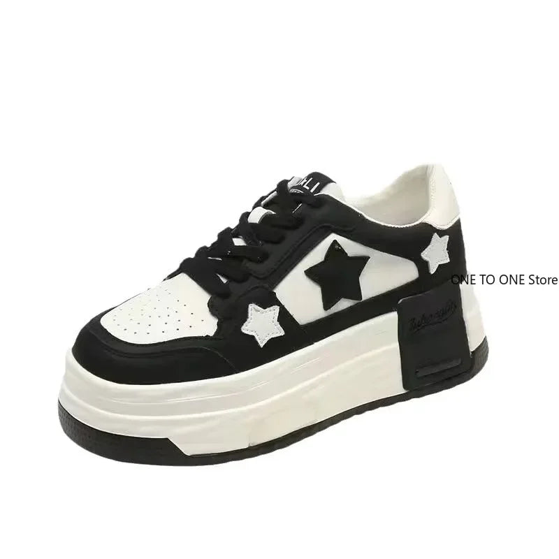 Women's Casual Sneakers Star Skateboard Trainers Mix Colors Tennis Shoes Skate Flats Outdoor Walking Sneaker Running Sport Shoes