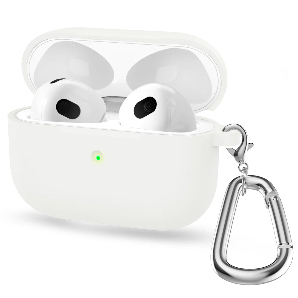 Liquid Silicone Cases For Apple New AirPods 3 case Wireless Bluetooth earphone Case With Hook For Air Pods 3 cover Accessories