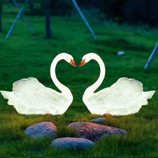 Outdoor waterproof garden Villa Scenic area sculpture solar animal light Holiday decoration lawn swan solar light