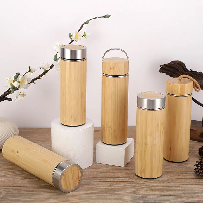 Personalized Bamboo Thermos Insulated Mup Creative Bamboo Insulated Water Bottle Heated Travel Cup Office Cup