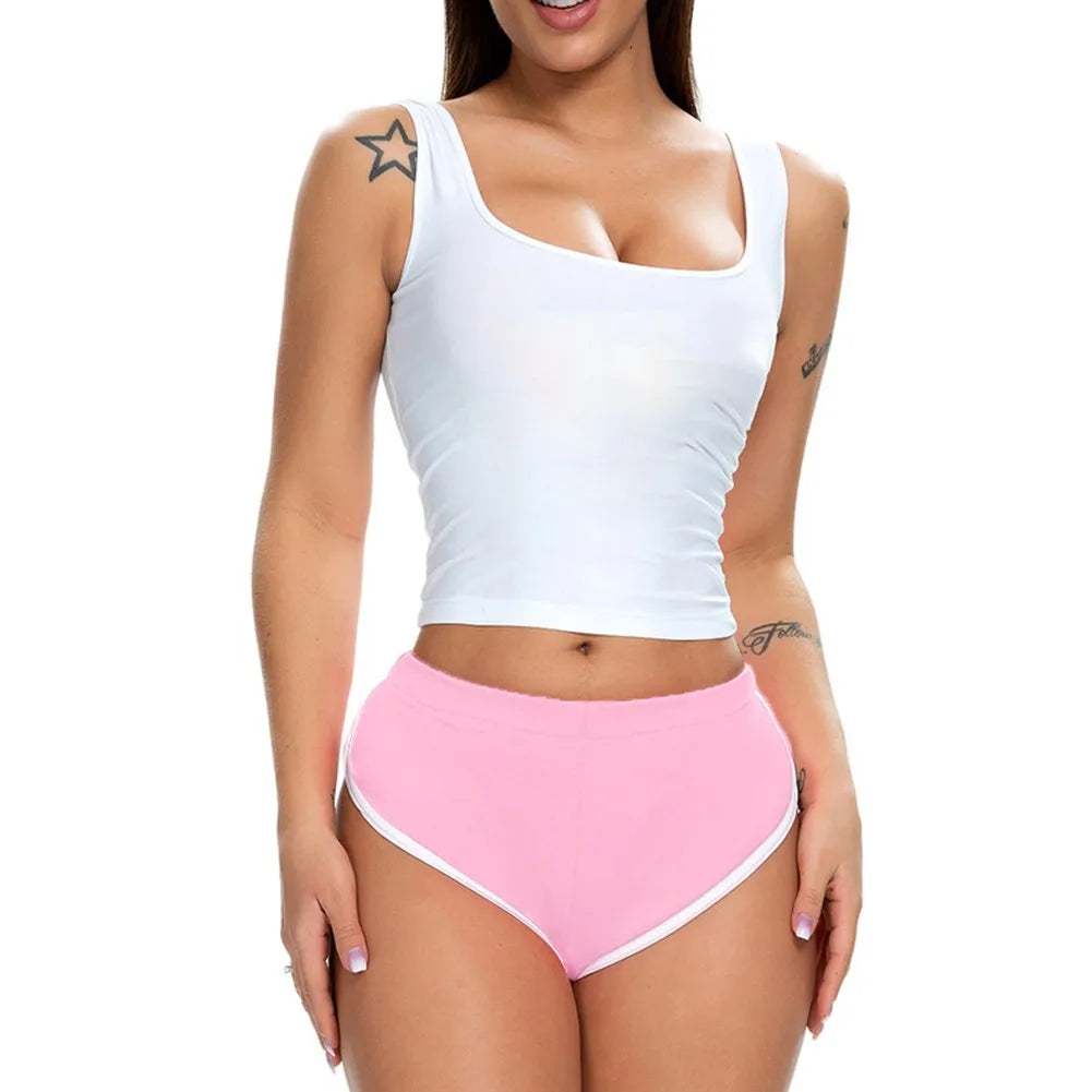 Women's Summer Casual Loose Yoga Shorts for Sport, Gym, Fitness, and Workout. Hot Pants with Push-Up Effect, Gym Training Tights with Pockets.