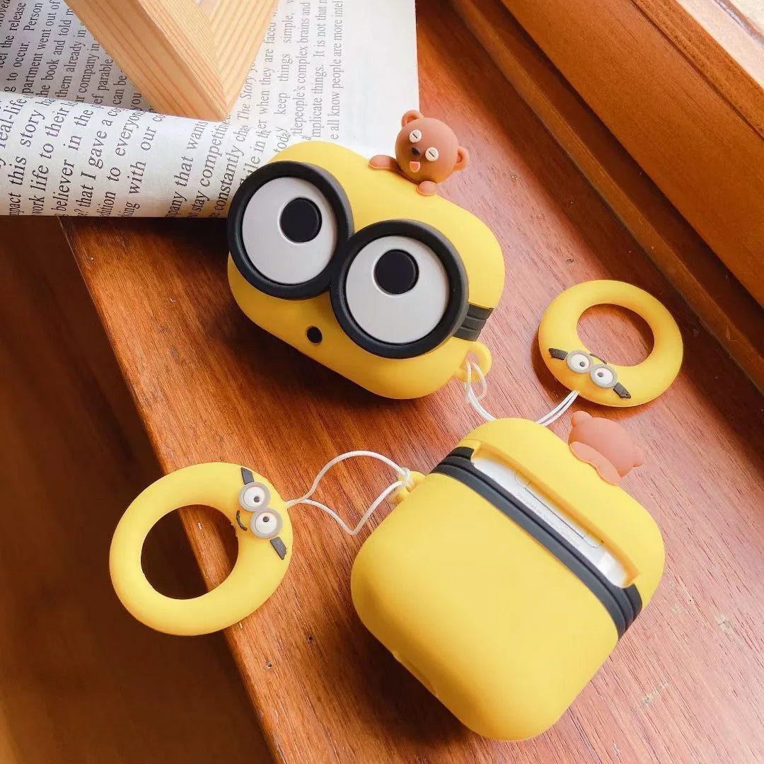 For Airpods Pro 2 Case 2022,Cute 3D Cartoon Big Eyes For Airpods Pro Case,Silicone Yellow Earphone Cover For Airpods 3 Case