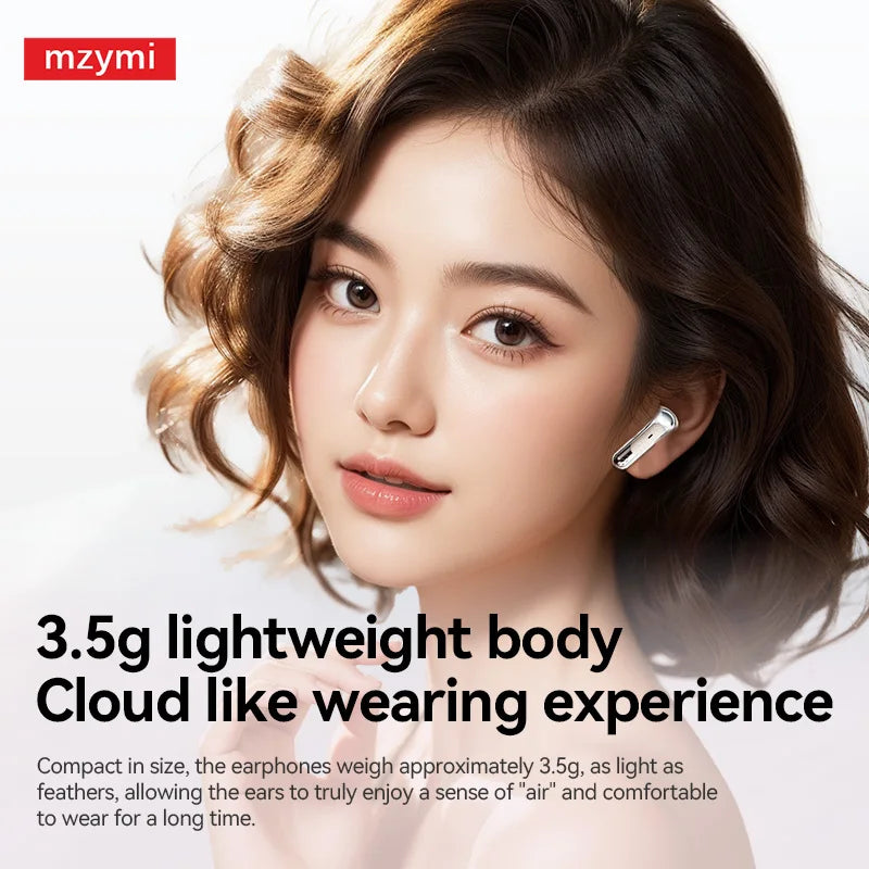 mzymi Y107 TWS Headset ENC Noise Cancelling Bluetooth5.3 Wireless Earphone LED Digital Display HiFi Stereo Headphone For XIAOMI