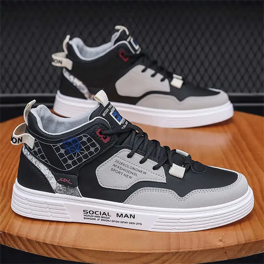 Slip Resistant Round Tip Mens Black Sneakers Casual Home Shoes Man New Sport Special Wide Imported Fashionable Clearance