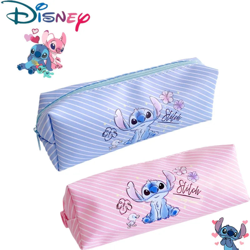 New Disney Stitch Anime Pencil Case Stitch Print Pen Bag Cartoon Students Storage Bag Stationery kids Toy Christmars Gift