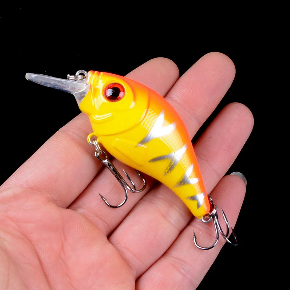 1pcs 7.5cm 10.2g Hard VIB Lures Fishing Minnow Bait Treble Hooks Sinking Crankbait Wobblers Fishing Tackle 3DEyes