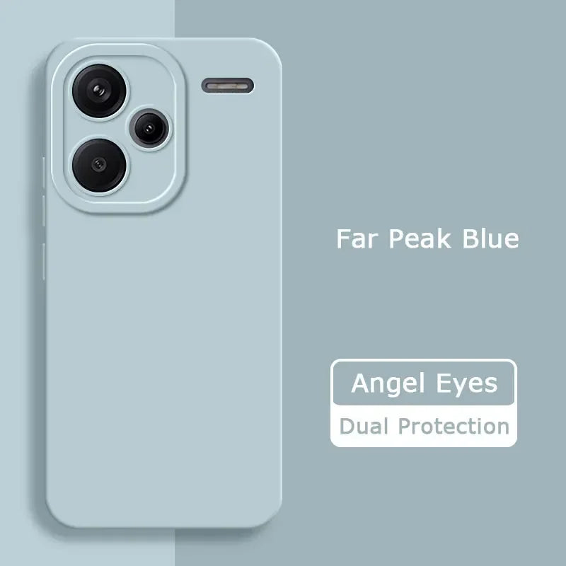 Luxury Angel Eyes Square Liquid Silicone Case Cover for Redmi Note 13 Pro Plus 5G Soft Mobile Phone Bags Note13 13Pro 13ProPlus