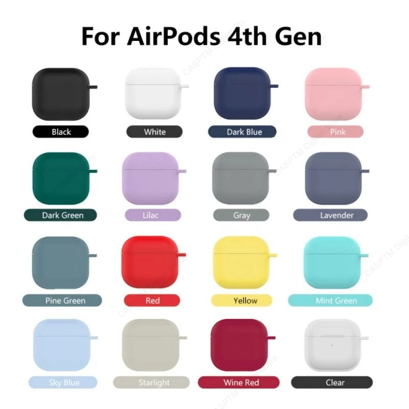 Soft TPU Case For AirPods 4 2024 Silicone Cover For Apple AirPods 4 4th Generation Cases Earphone Protetcive Funda With Hook