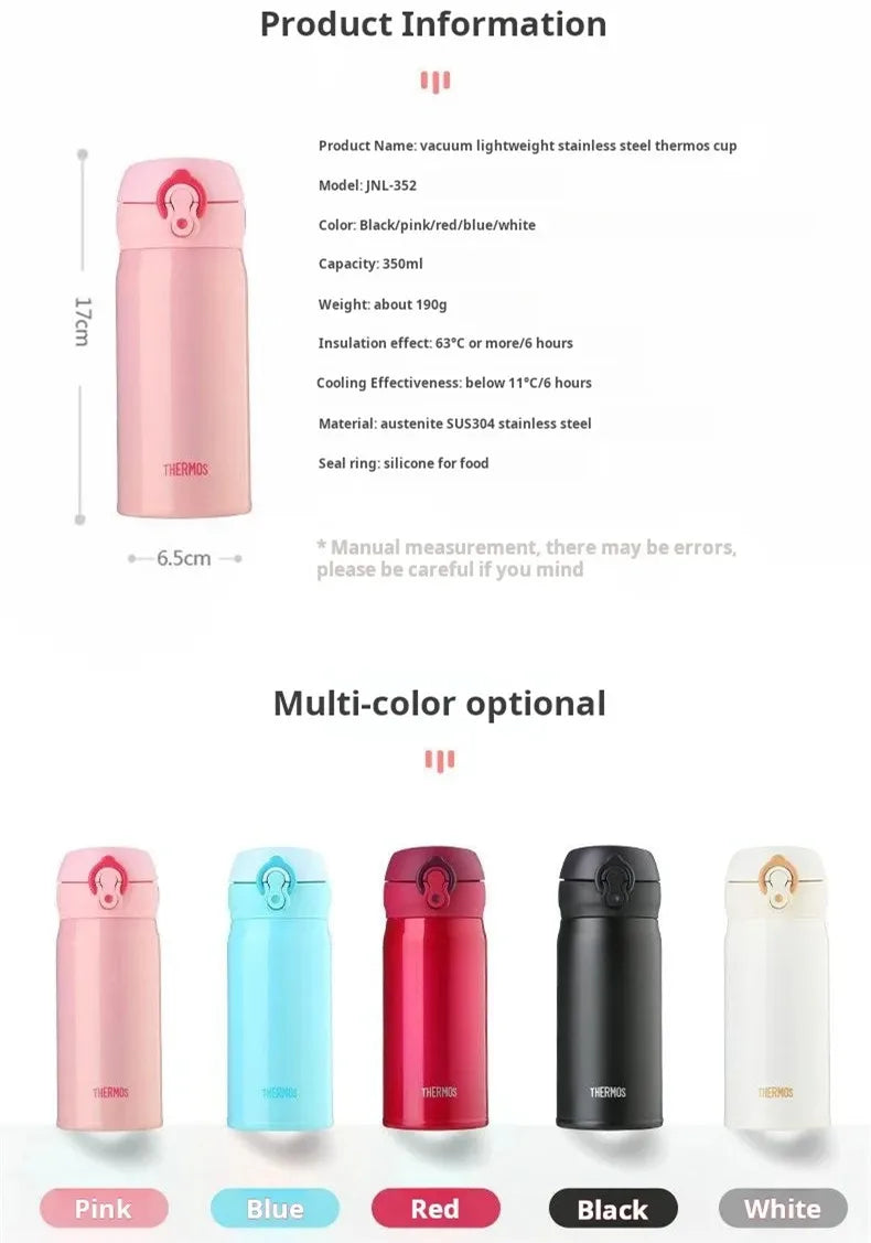 THERMOS Stainless Steel Double-layer Vacuum Cup Leak Prevention Insulated Flasks 350ml/500ml Thermo Water Bottle Thermal Tumbler