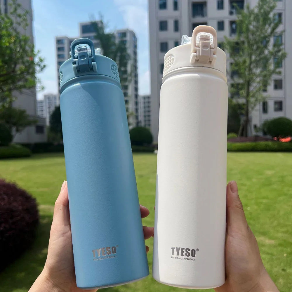 Thermos Bottle with Straw 750ml Stainless Steel Thermal Cup Car Insulated Flask Water Tumbler for Outdoor Sports