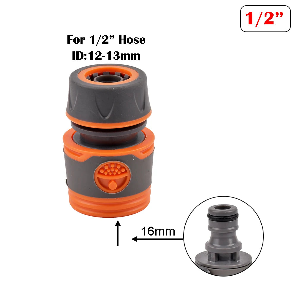 1/2" 3/4" 1 Inch Garden Hose Quick Connector Stopwater Connector Garden Tap Water Gun Coupler Watering Pipe Fitting