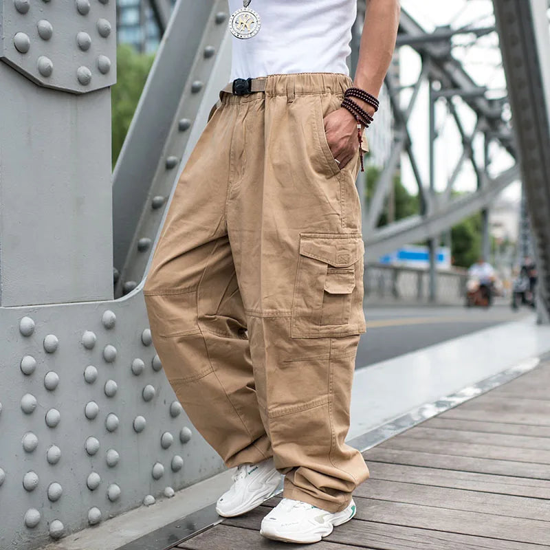 New Fashion Cargo Pants Men Casual Loose Baggy Trousers Streetwear Hiphop Harem Dance Overalls Clothes Plus Size 3XL