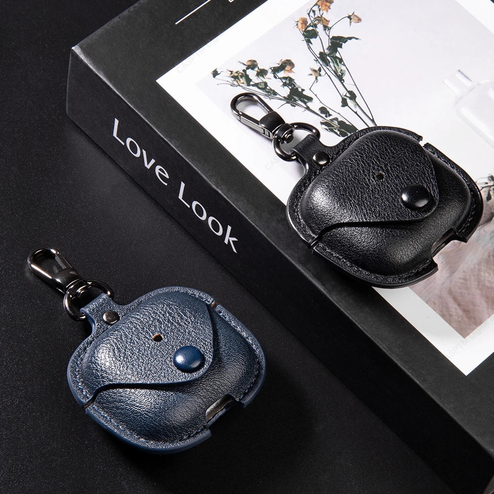 Retro Leather Case For AirPods 4 Business Earphone Cases For Apple AirPods 4 4th Generation 2024 Cover Headset Shell With Hook