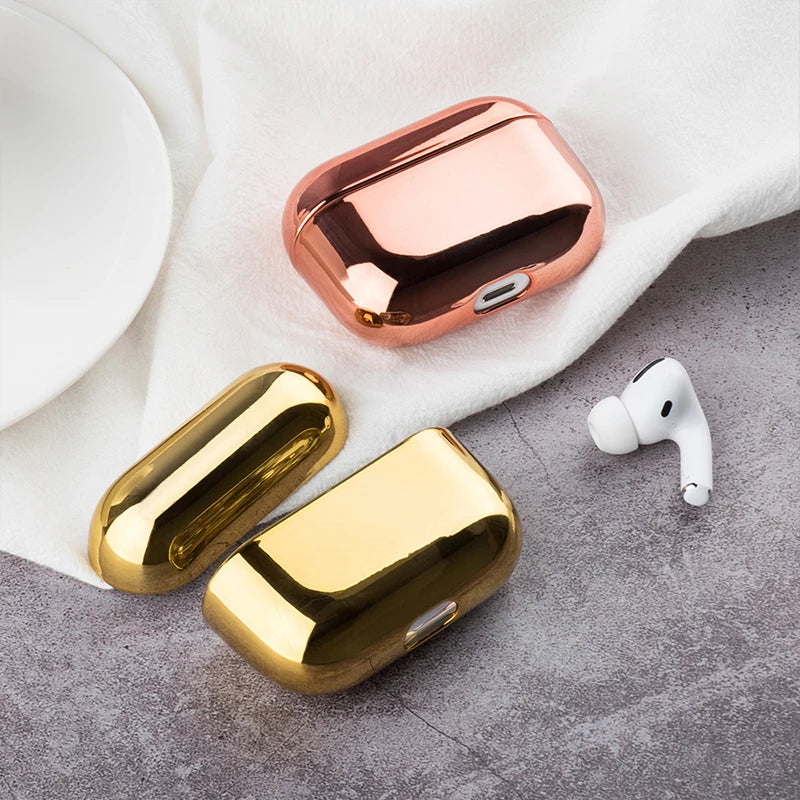 For AirPods Pro 2 Case Electroplated Gold Earphone Case For Apple AirPods Pro 2 1 3 Case Plating Cover For AirPods 3 Pro 2 funds