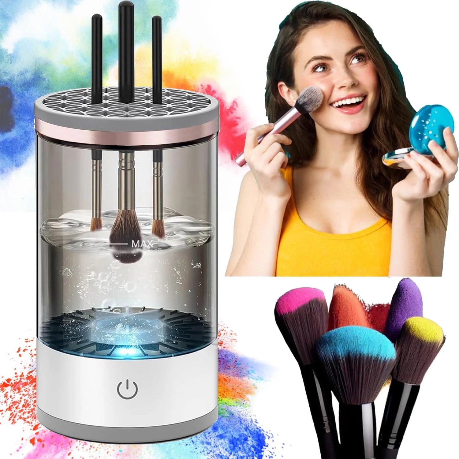 Electric , Cosmetic Brush Cleaner for Deep Cleaning All Types of Brushes, Birthday Christmas Gift for Women Wife Friend