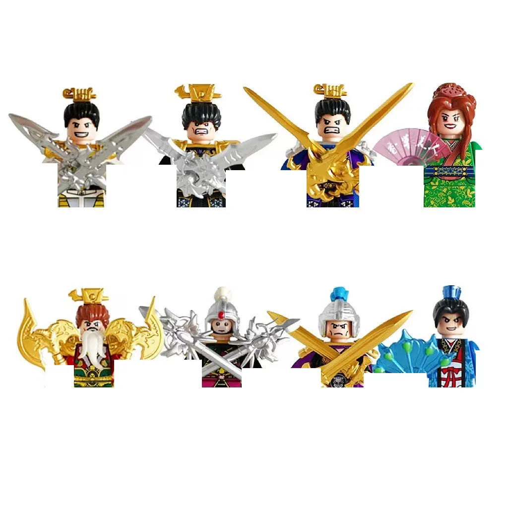 8 Mini Human Building Blocks Toy Three Kingdoms Hero Character War Horse Set Building Blocks Puzzle Assembly Toy Children's Gift