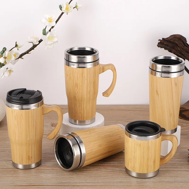 Personalized Bamboo Thermos Insulated Mup Creative Bamboo Insulated Water Bottle Heated Travel Cup Office Cup