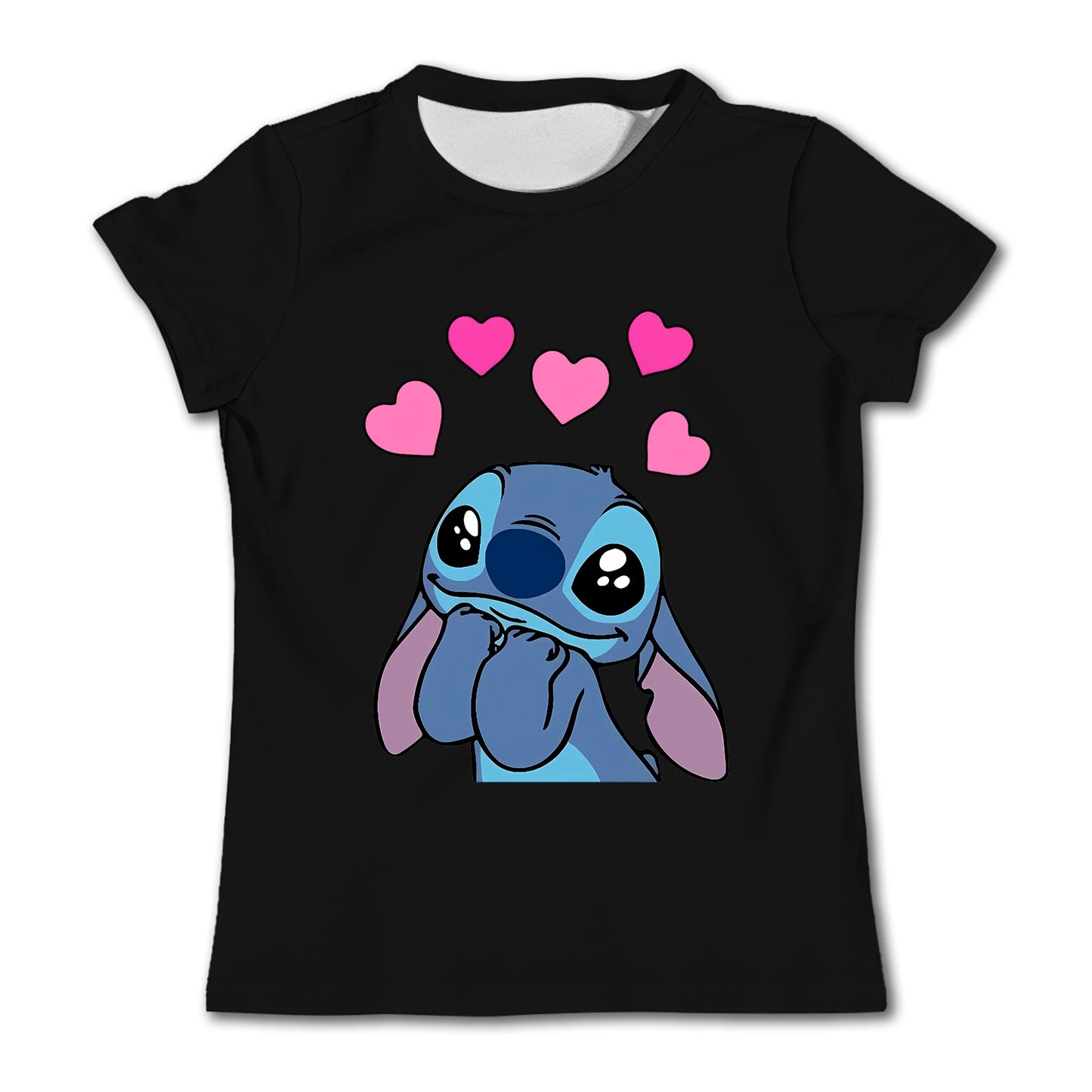 Girls Kawaii Stitch T-shirt Child Girl Clothing Toddler Tees Children Clothes 2024 Summer Short Sleeve Kids Boy Cartoon Tee Tops