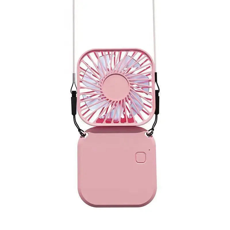 Summer Convenience Strap USB Rechargeable Small Fan Mute Handheld Folding Desktop Multi Range Adjustable Electric Fan Portable