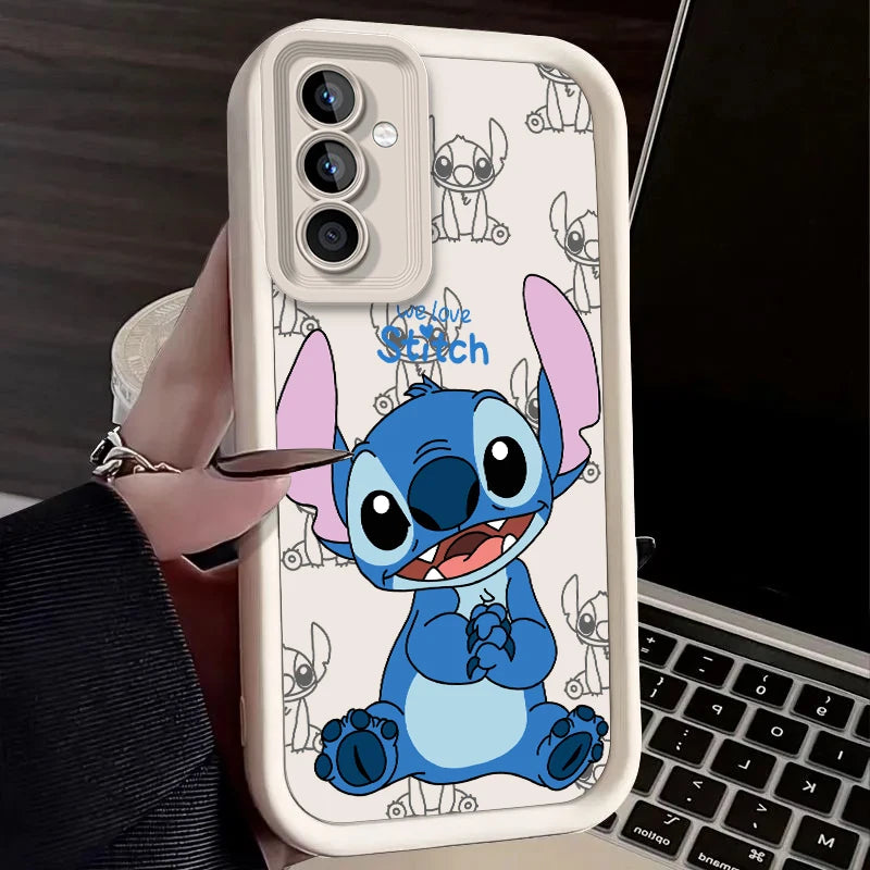 Lovely Disney Stitch Case for Samsung Galaxy S24 S23 S22 S21 Ultra Plus S20 FE A54 A53 A52 A52S A51 A50 A50S A34 A32 5G 4G Cover