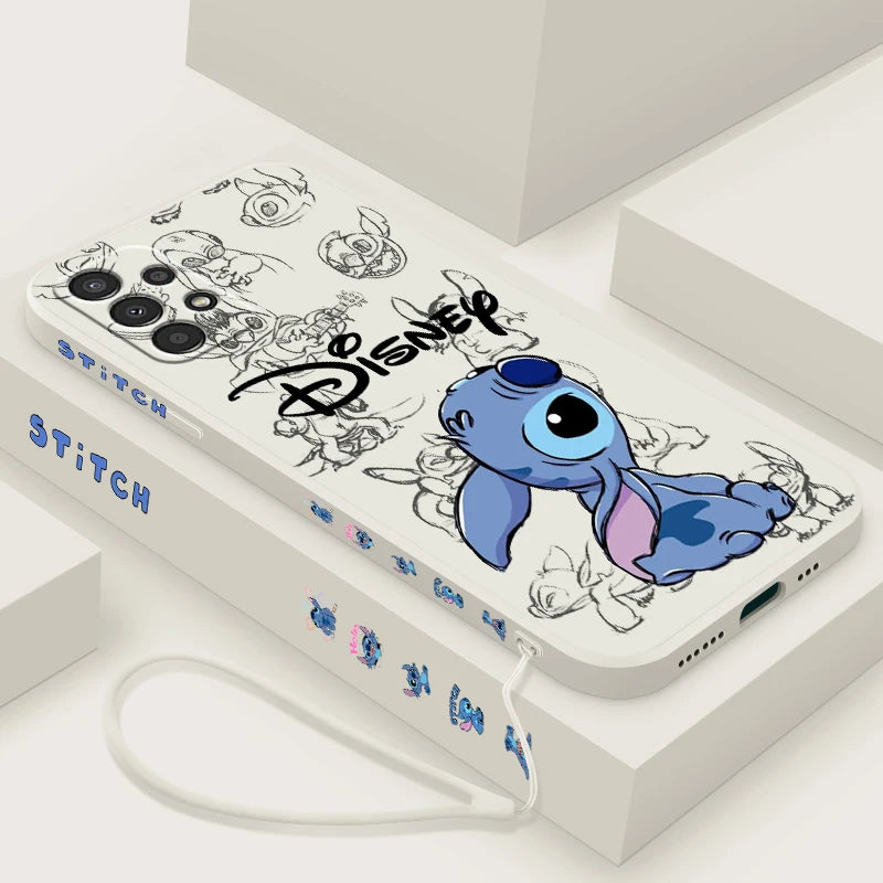 Lilo & Stitch Disney For Samsung A72 A54 A53 A52 A42 A34 A32 A25 A24 A23 A22 A15 A14 A13 A12 Liquid Left Rope Phone Case