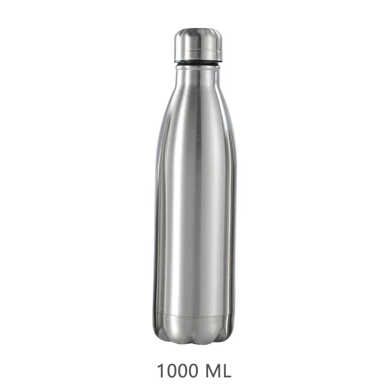 Stainless Steel Water Bottle 1 Liter Free Shipping Items, Drink Bottle for Sport Travel Cups,  500 750 1000ml Water Bottles