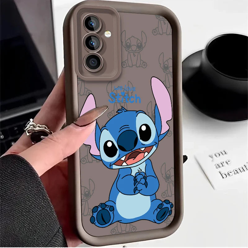 Lovely Disney Stitch Case for Samsung Galaxy S24 S23 S22 S21 Ultra Plus S20 FE A54 A53 A52 A52S A51 A50 A50S A34 A32 5G 4G Cover