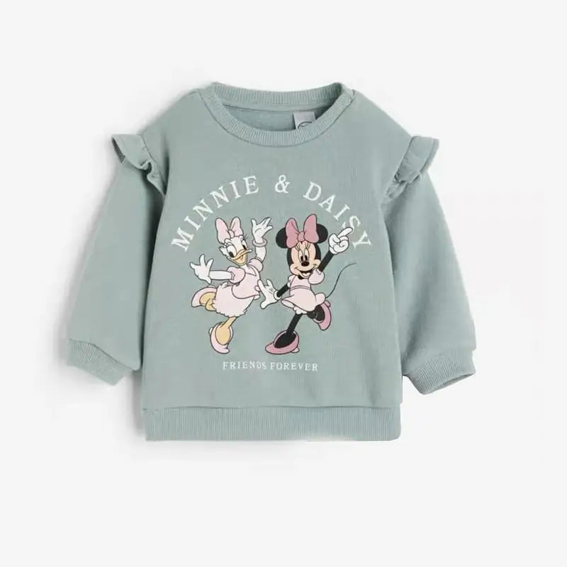 Girls Spring Autumn Clothes Minnie Full Print Sweatshirt+pants 2pcs Casual Sports New Kids Cartoon Fashion Long Sleeve Suits