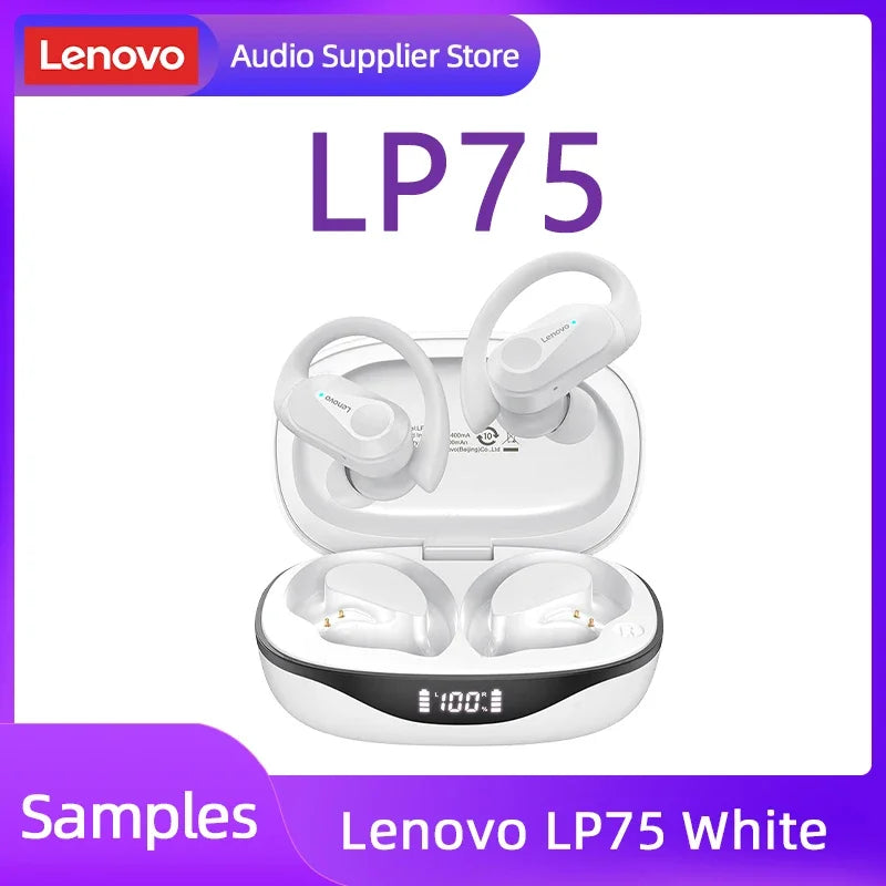 Lenovo LP75 TWS Bluetooth V5.3 headphones are wireless earphones that come with an LED digital display. They provide noise reduction and are waterproof, making them ideal for different activities. These headphones are brand new and perfect for listening t